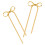 1Paar Gold Schleifen Dangle Ohrringe Kupfer Statement Schmuck 1