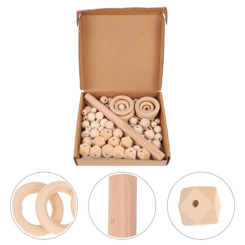 1 set macrame diy material wall hanging with wood sticks and circles 1