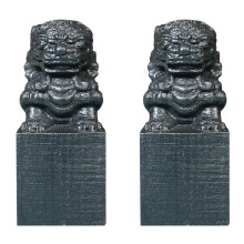 2St Zwarte Ebbenhouten Leeuwenstempels Voor Home & Bureau Decor