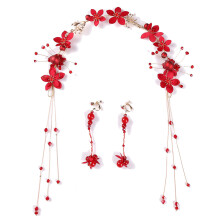 1Set Rot Perlen Haarschmuck Damen Kopfband Braut Accessoire