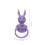 Violet Easter Rabbits Ring Iron Cartoon Cute Rabbit Candle Holder 11