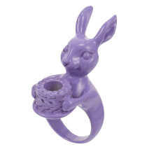 Violet Easter Rabbits Ring Iron Cartoon Cute Rabbit Candle Holder
