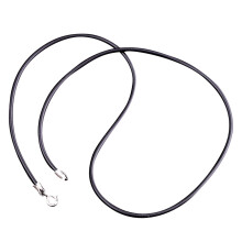 2pcs 16 in silver buckle rubber rope jewelry accessory black