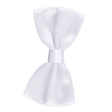 men's polyester silk solid bow tie for wedding groom party pure white
