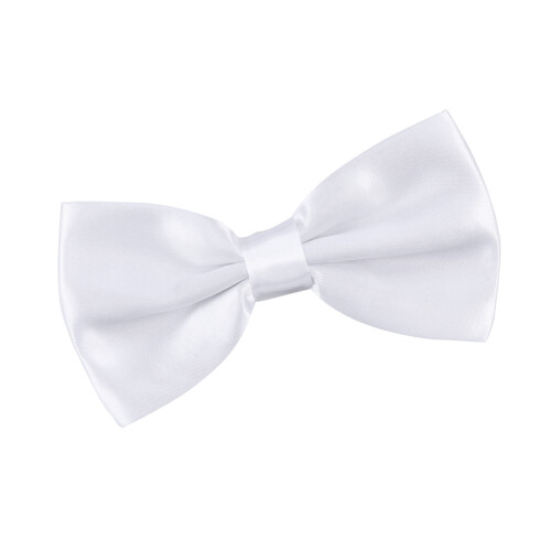 men's polyester silk solid bow tie for wedding groom party pure white 2