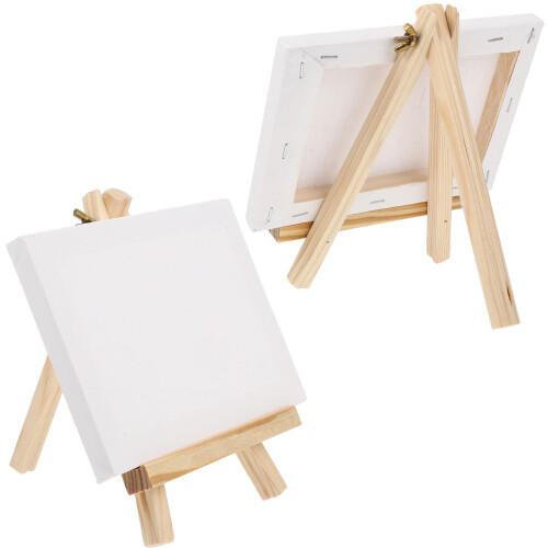 wooden mini artist easel set for wedding table display 2