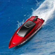 (green)Waterproof 2.4GHz RC Boat Remote Control Ship with LED Lights for Children Adults Holiday Birthday Party Gifts