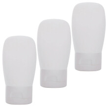 3Pcs Portable Pe Travel Bottles White Airtight Dispensers for Liquids