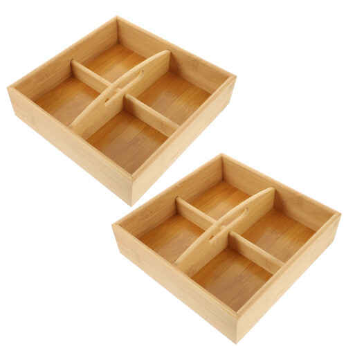 2 stuks aperitiefdoos met , 4 vakken
