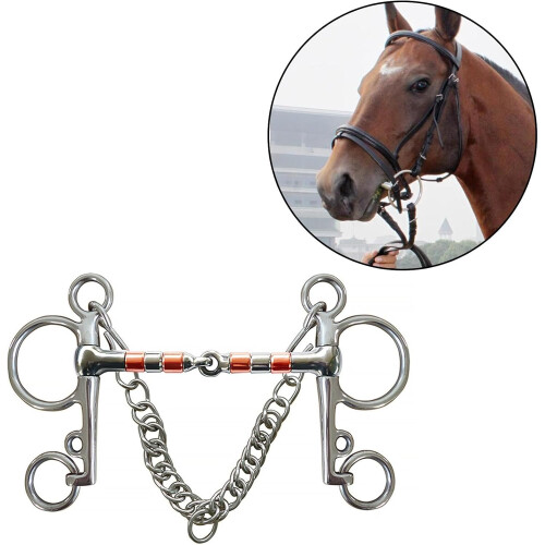 Horse Bit Snaffle Full Cheek Stainless Steel 127 Mm H Shape Rustproof Training Bit 2