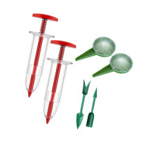 Handheld Seeds Dispenser Garden Seedling Tool Sower Seeder For Garden Red And Green 10 X 3 X 3 Cm