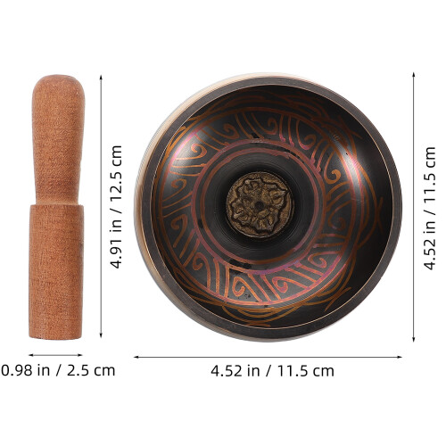 1 set klangschale buddhakupfer 11,5 cm mit holzklöppel 1
