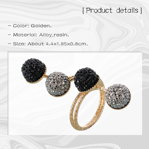 einfache legierungsringe mit harz-design, -ring, 2-teilig (gold) 2