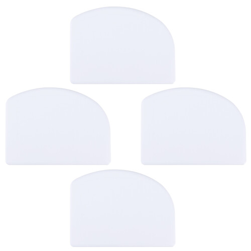 4Pcs White Cream Scraper Plastic Kitchen Accessories Cake Baking Tool