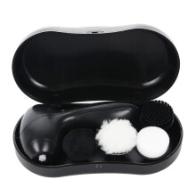 battery powered shoe polisher kit with care brush black