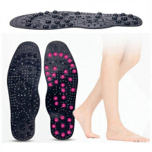 (27.5CM L 40-45,Black)Magnetic Therapy Insoles Enhanced Upgrade 68 Magnets Advanced Foot Acupressure Shoes Pads Massage Slimming Insoles Unisex