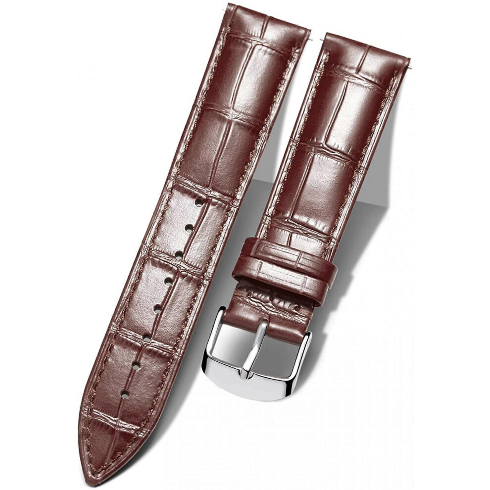 Kikidex (As Show, One Size) Aveki Genuine Leather Replacement Watch Band Multicolor Waterproof For Men Women, (22Mm) Brown