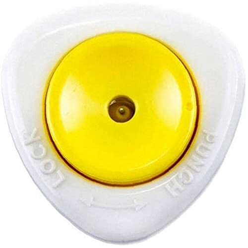 Egg Punch Egg Piercer Egg Hole Puncher Pricker Kitchen Tool Semi-Automatic With Lock White And Yellow For Boiled Eggs