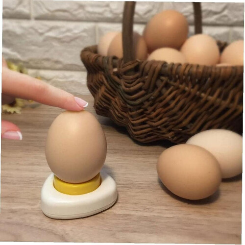Egg Punch Egg Piercer Egg Hole Puncher Pricker Kitchen Tool Semi-Automatic With Lock White And Yellow For Boiled Eggs 2