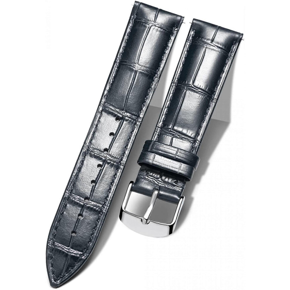 Kikidex (As Show, One Size) Aveki Genuine Leather Replacement Watch Band Multicolor Waterproof For Men Women, (20Mm) Black