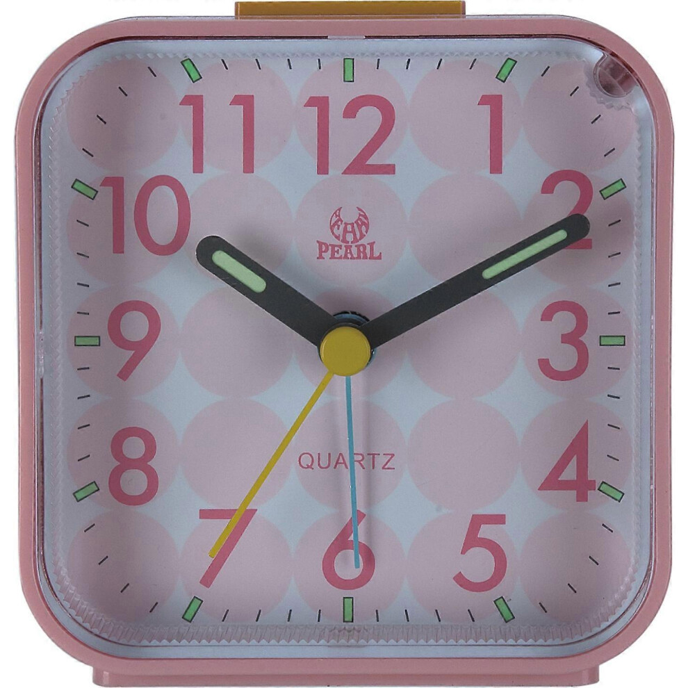 Kikidex (As Show, One Size) Saytay Small Travel Alarm Clock Analog Quartz Alarm Clock For Bedside Night Stand- Pink