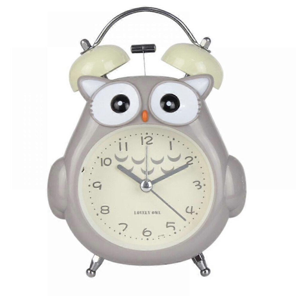 Kikidex (As Show, One Size) Saytay Alarm Clocks For Bedrooms, Cartoon Alarm Clock Owl Alarm Clock Student Children's Home Decoration Desktop Clock(Grey) Grey