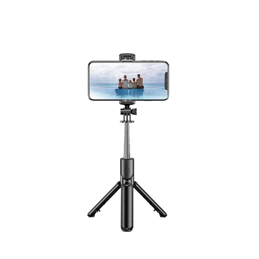 Portable Selfie Stick With Bluetooth Remote Control, 360-Degree Rotation, Telescopic Tripod(Black) Black 6976918079015