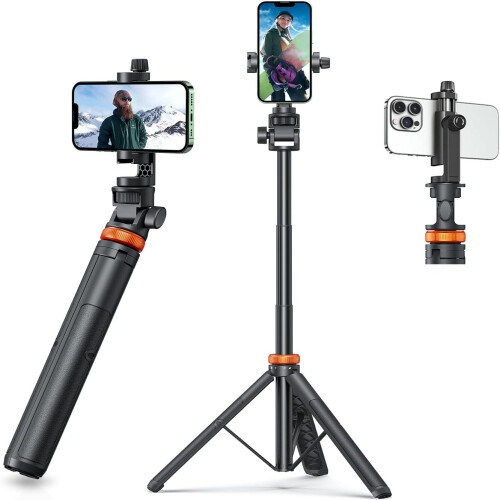 62" Phone Tripod, Tripod for iPhone & Selfie Stick ????ripod with Remote, Extendable Phone ????ripod Stand(Black)