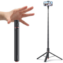 Automatic Selfie Stick Tripod, 69" Auto Pop Open Mobile Phone Tripod with Magnetic Bluetooth Remote(Black)