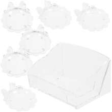 1Set Clear Acrylic Cup Pads Nonslip Coasters for Kitchen Table Decor