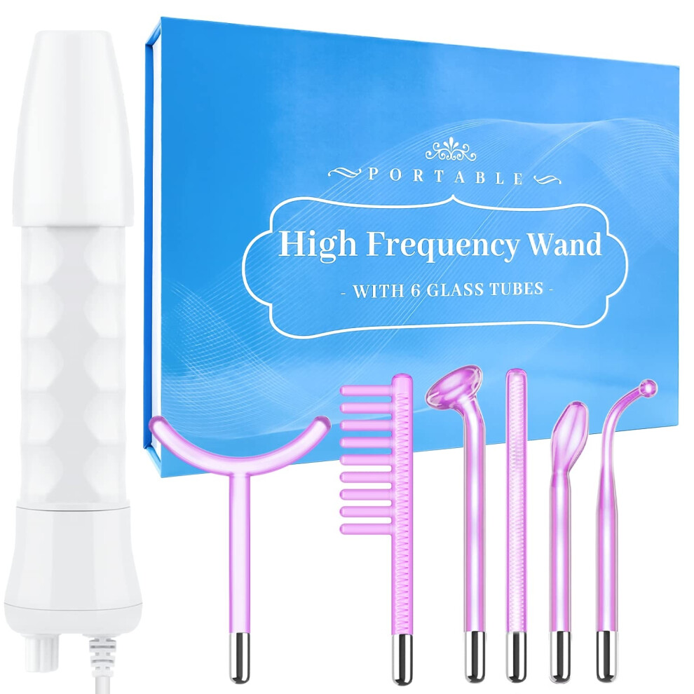 Chronus Purple High Frequency Facial Massager 6 In 1 For Neck/Body/Hair/Face(Purple)