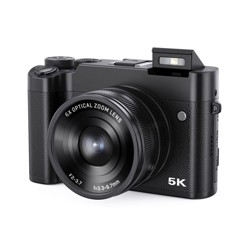 5K Digital Camera, 64Mp Cameras For Photography With 6X Optical Zoom & Autofocus, Wifi Vlogging Camera(Black) Black 6976918080042