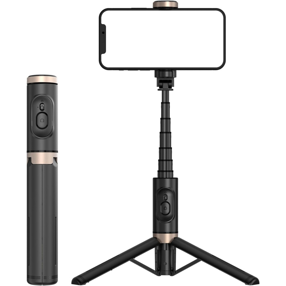 Portable Selfie Stick Tripod With Remote - Phone Tripod Stand For Video Recording(Black) Black 6976918079602