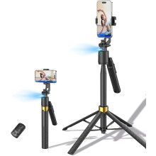 70" Auto Face Tracking Phone Tripod 360 Rotation,No App Required,Selfie Stick for iPhone/Remote Control(Black)