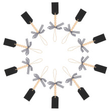 Zehuanyu 10 Pcs Black Hanging Sign Wooden Bead Chain Chalkboard