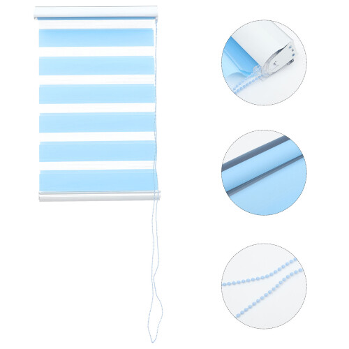 No Drill Blind Sky-Blue Polyester Blackout for Home Window Decor 2
