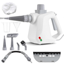 Pulitore a vapore portatile da 1000 W, serbatoio da 400 ml, dimensioni 34x24,5 cm, con 9 accessori