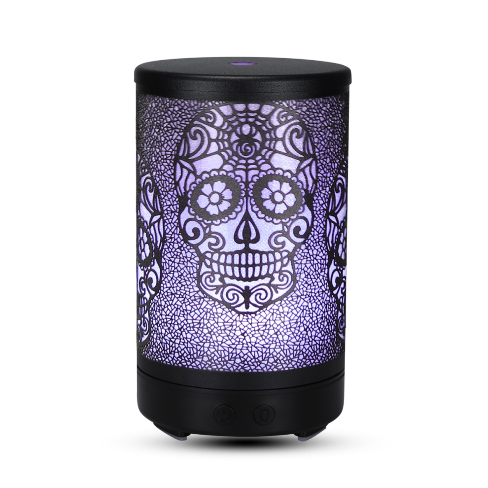 Exquisite Skull Essential Oil Diffuser, 100ml Metal Aromatherapy Ultrasonic Cool Mist Humidifier Air Scent Hom