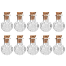 10pcs Glass Bottles with Cork Stoppers Vials Jars