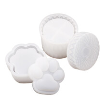 2Sets Silikon Aufbewahrungsbox Formen Katzenpfote Weiß DIY