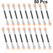 50 stuks dubbelzijdige spons oogschaduwsticks, wegwerpbaar (roze)