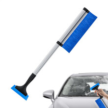 Car Snow Brush and Ice Scraper Extendable Detachable Snow Brush With Squeegee Adjustable Length SUV Compatible Blue