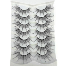 (7pairsXZ08) 2025 Wispy Mink Lashes Natural Eyelashes Spikes Lash Extensions 3D Fluffy False Eyelashes Long Strip Lashes Cat Eye Eyelashes Fairy
