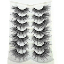 (7pairsXZ01) 2025 Wispy Mink Lashes Natural Eyelashes Spikes Lash Extensions 3D Fluffy False Eyelashes Long Strip Lashes Cat Eye Eyelashes Fairy