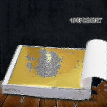(Silver) 2025 24K Gold Leaf 100 Sheets for Art Craft, Gilding & Framing, Premium Gold Foil