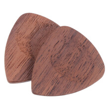 2Pcs Premium Walnut Wood Guitar Picks Portable Folk Guitar Plectrums