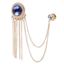 herren-brosche mit kette, anstecknadel für anzug, vintage brustnadel