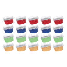 48pcs aluminum foil baking cups 125ml with lids