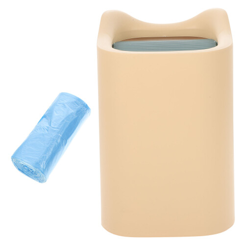 Modern Plastic Small Trash Can With Lid For Bathroom Desk