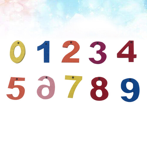 100pcs wooden numbers craft chips for scrapbooking patchwork 1